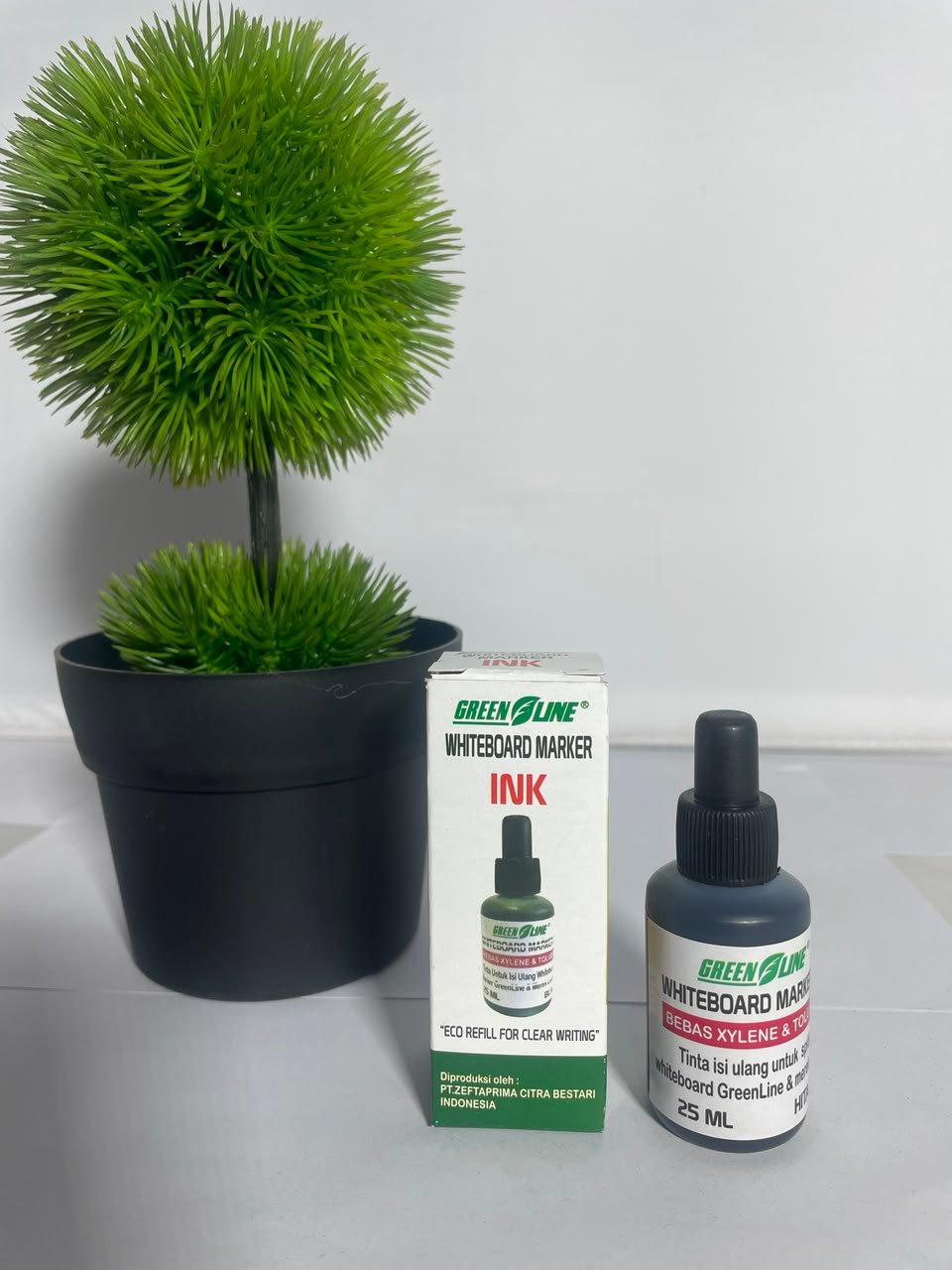 Botol tinta isi ulang spidol whiteboard GreenLine kemasan higienis